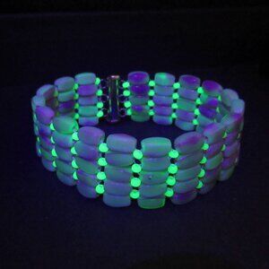 Handwoven Pink Czech UG glass bracelet